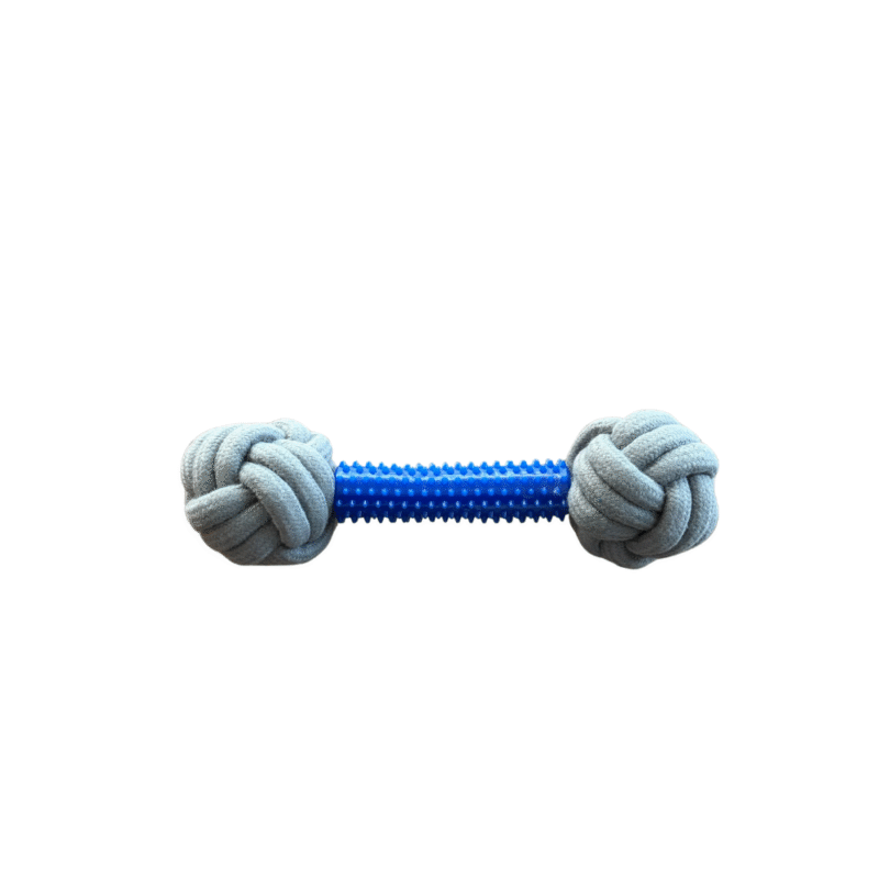 Juguete Mordedor con Pelotas de Cuerda para Perros Azul con Gris