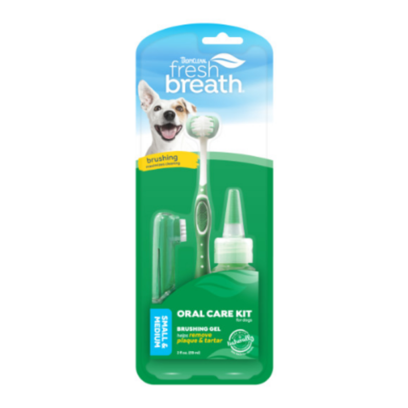 Kit Cuidado Dental Tropiclean para Perros Pequeños y Medianos